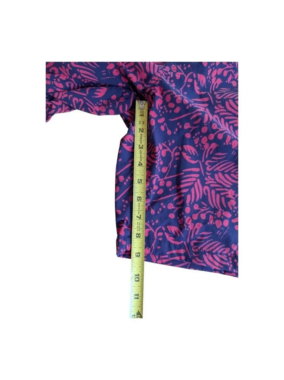 J. Crew 9 Inch Stretch Eco Board Short in Vines Print Purple Pink Palm Leaf 38